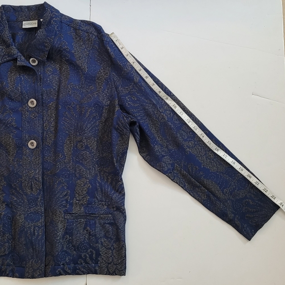 NWOT Navy with black and Grey damask jacket - Picture 4 of 15